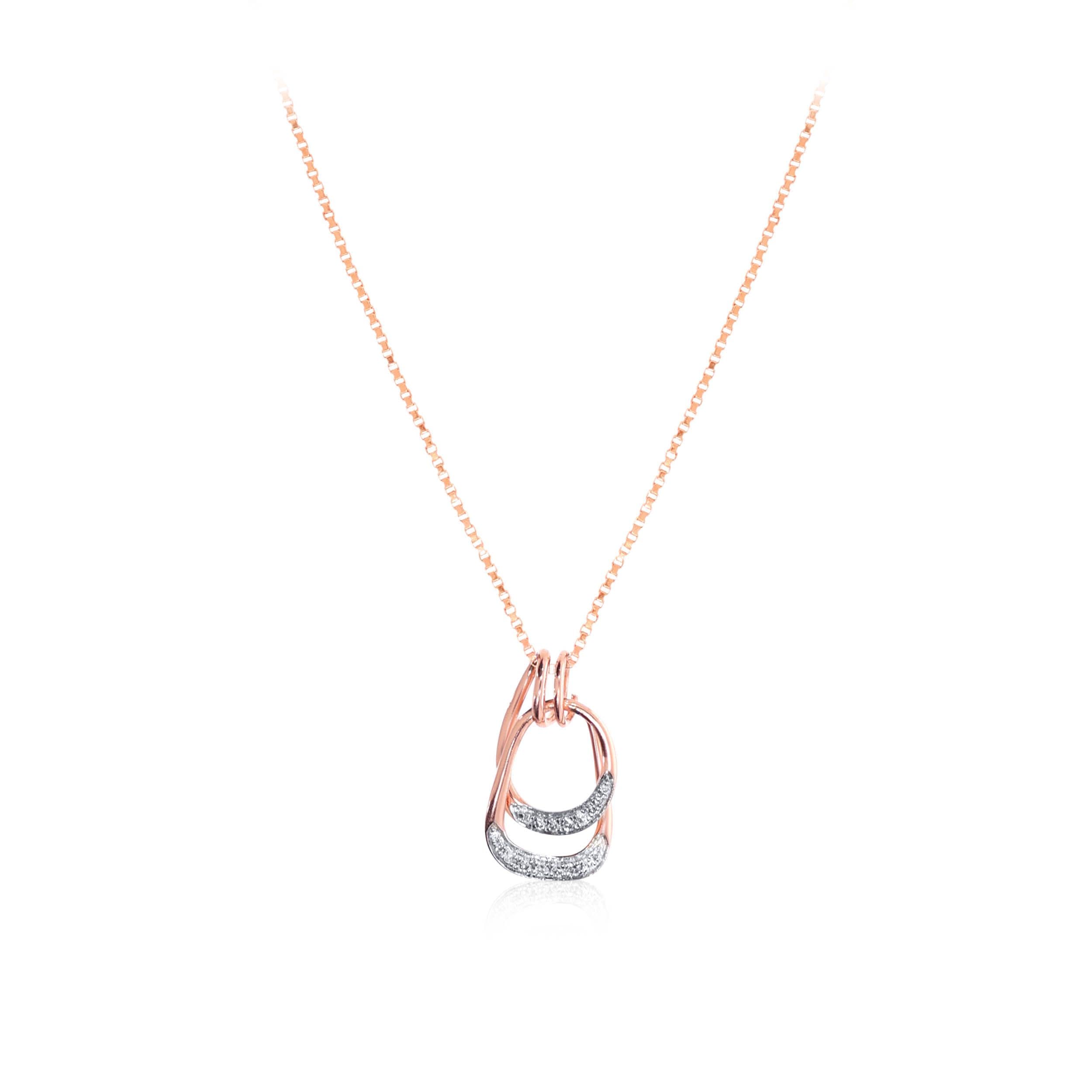 Overlapped Poise Diamond Chain Pendant