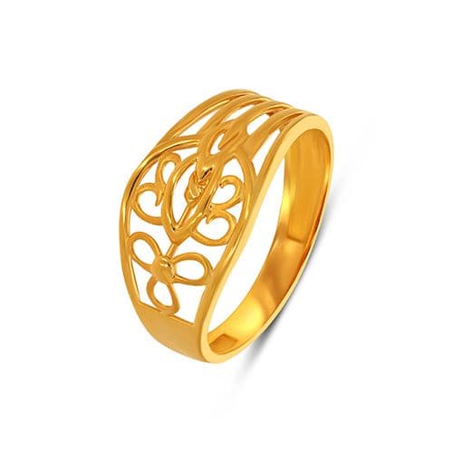 Aurelle's Ornate Elegance in 9K Yellow Gold Jewelry