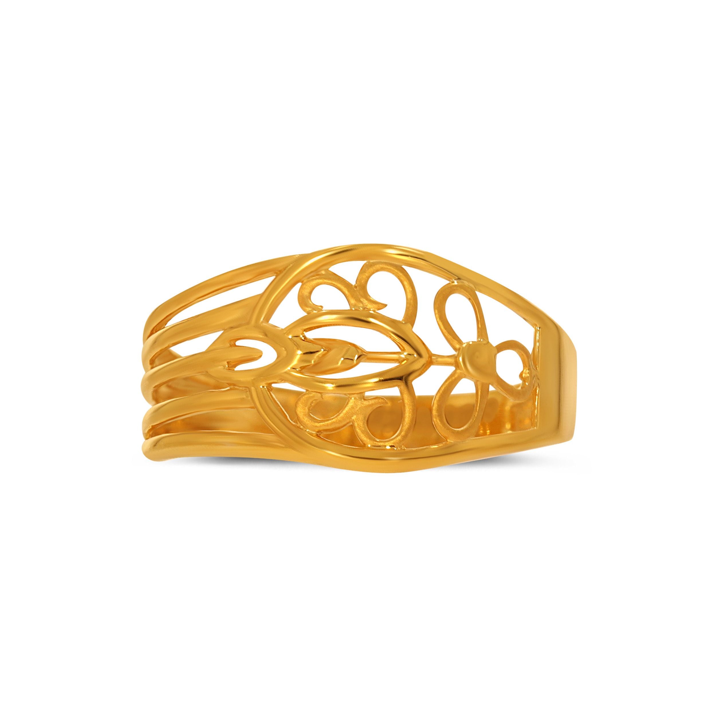 Aurelle's Ornate Elegance in 9K Yellow Gold Jewelry