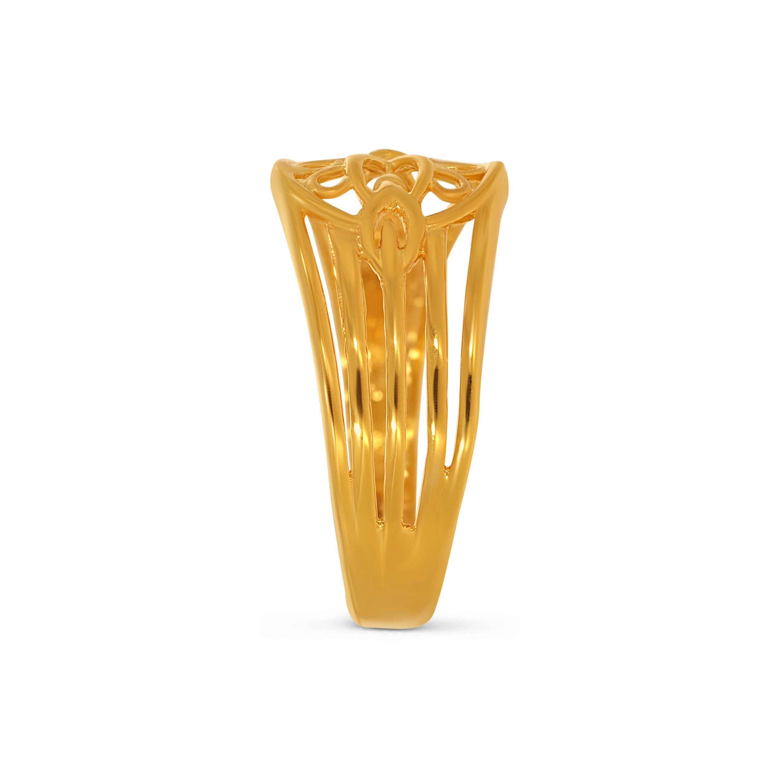 Aurelle's Ornate Elegance in 9K Yellow Gold Jewelry