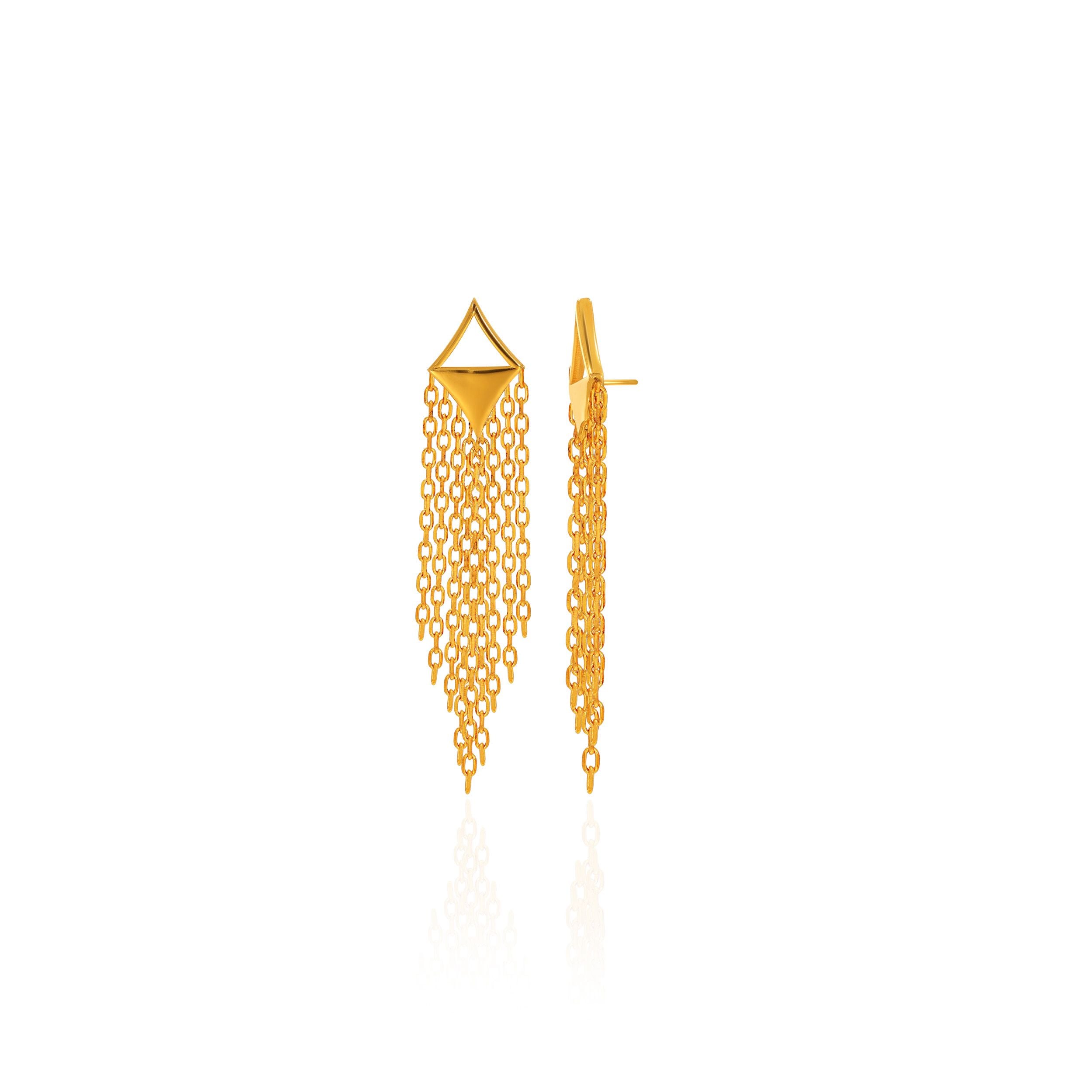 Elegant 18K Gold Dangle Earrings for Every Occasion-senco