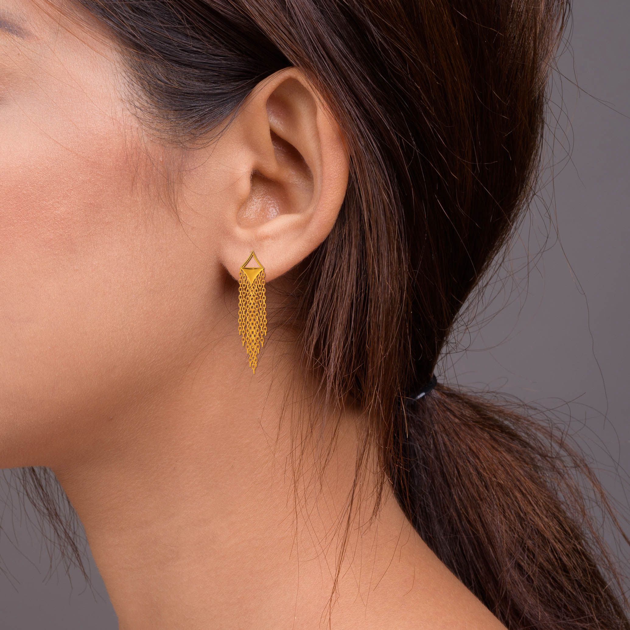 Elegant 18K Gold Dangle Earrings for Every Occasion-senco